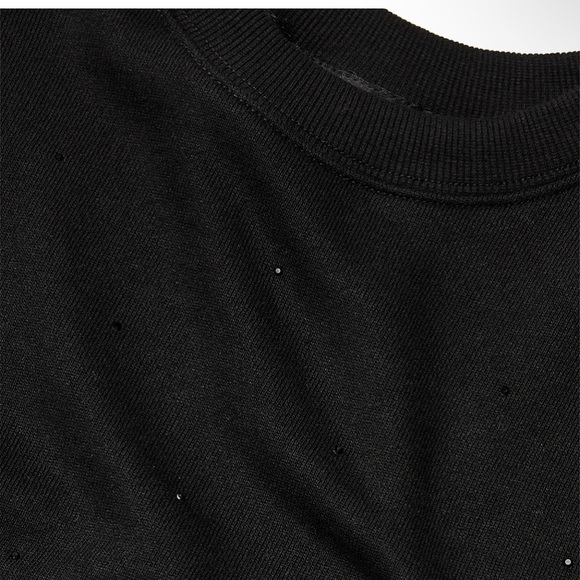 Victoria's Secret Black Crewneck Sweatshirt w/ Subtle Diamond-Like details. NWOT - Picture 2 of 2